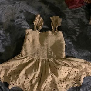 tan blouse size small tan color only has been worn 2-3 times